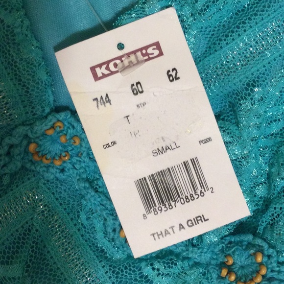 Vintage Light Turquoise Lace Sheer Sleeves Top by Tres Pink Hearts - Picture 3 of 14